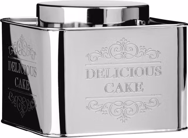 Premier Housewares Stainless Steel Chai Delicious Cake Storage Tin, Silver, H: 15 cm, W: 19 cm, D: 19 cm – 3