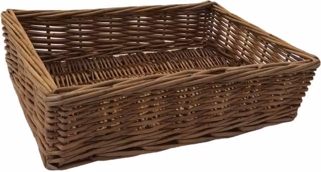 Red Hamper Small Double Steamed Wicker Storage Tray in Brown – 1