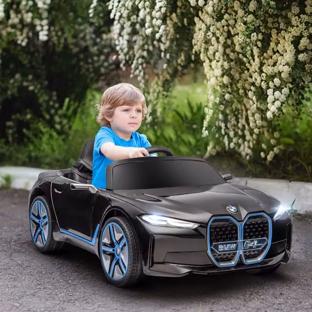 HOMCOM BMW i4 Licensed 12V Kids Electric Ride-On Car, Black