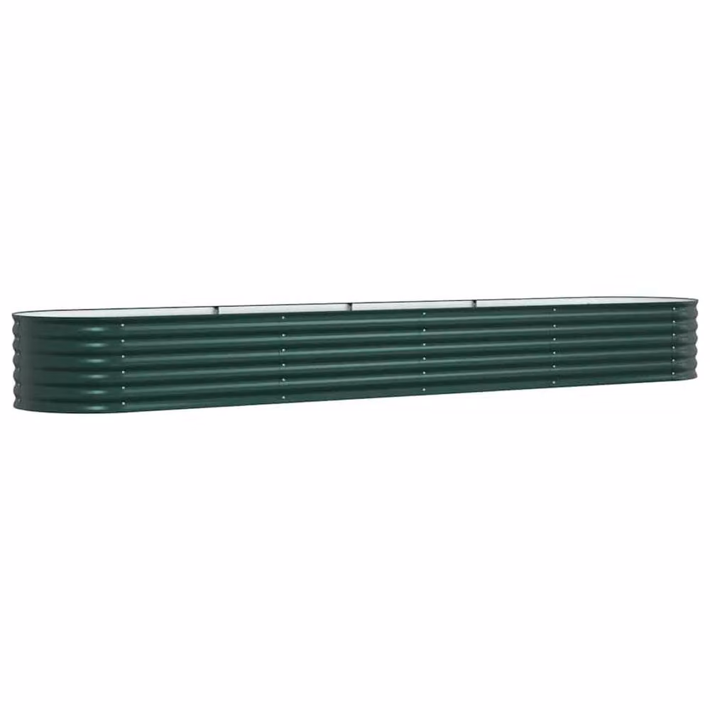 Berkfield Home Garden Green Galvanised Steel Raised Bed W: 80 cm, D: 400 cm, H: 44 cm – 3