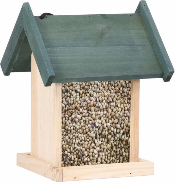 Berkfield Home Beautiful Bird Feeders, 4 Piece Set in Beige Firwood – 1