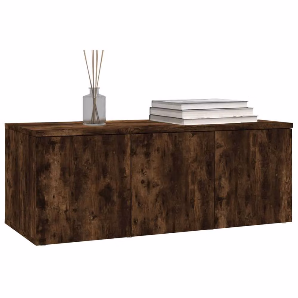 Berkfield Home Modern Smoked Oak TV Cabinet in Brown, W/D/H: 80 x 34 x 30 cm – 3
