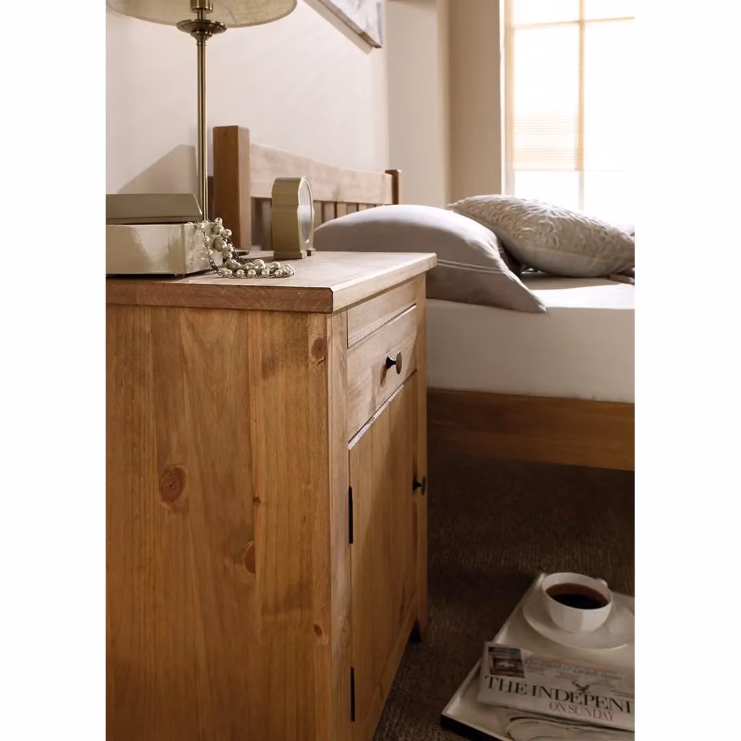 Lemon Pavilion Furniture Havana Brown Pine Bedside Cabinet W53 x D11 x H65 cm – 3