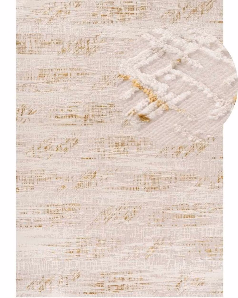 THE RUGS Carmel Abstract Area Rug in Ivory and Gold, W: 200 cm, D: 290 cm – 2