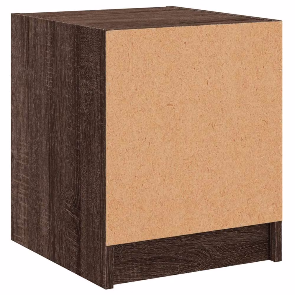 Berkfield Home Bedside Cabinets with Glass Doors, 2 Pack, Brown Oak, W/D/H: 35 x 37 x 42 cm – 4