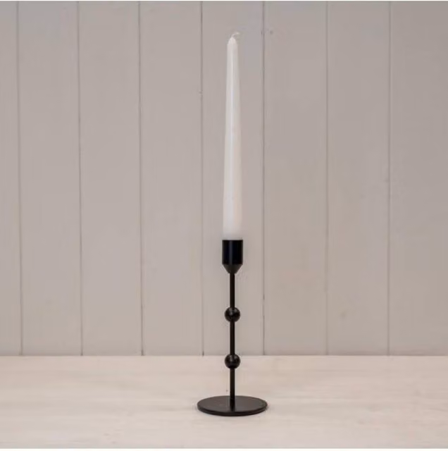 KDMD Medium Black Metal Taper Candle Stick for Tabletop