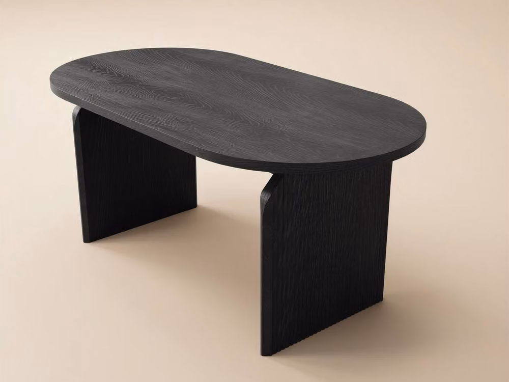 Solace+Co Varm Ribbed Oval Dining Table in Black – 2