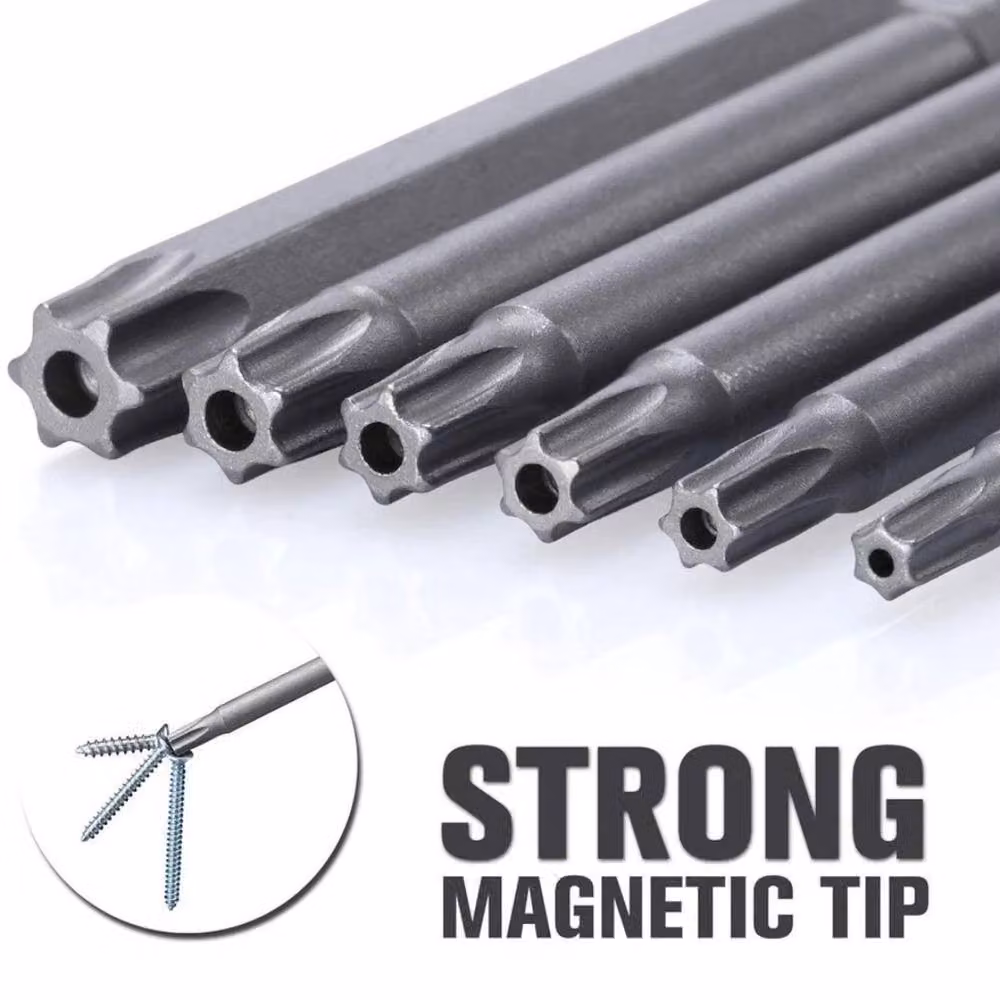 Kelvenix 11-Piece Long Reach Hex and Torx Security Screwdriver Bit Set in Silver – 3