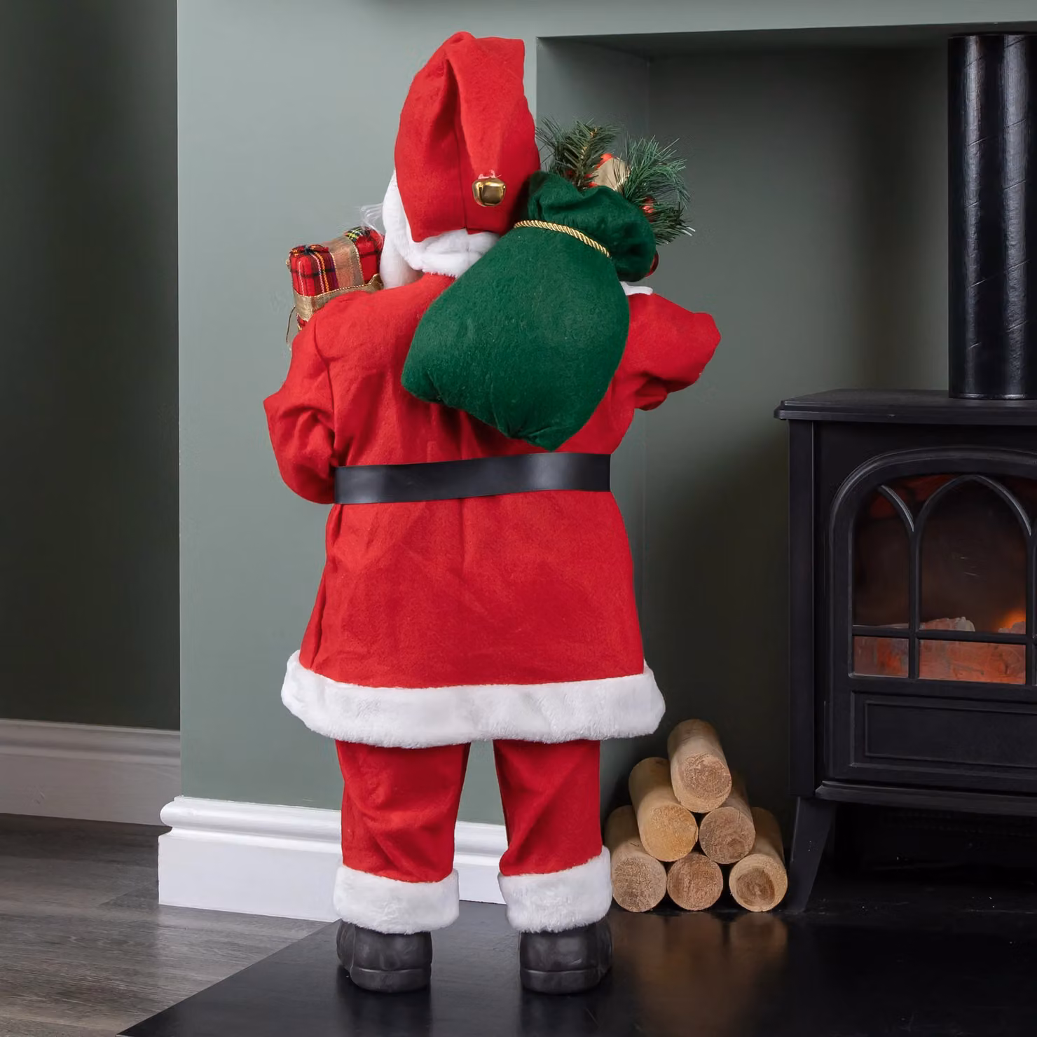 Samuel Alexander Classic Red Standing Santa Claus Christmas Decoration with Gift Sack, Height: 80 cm – 8