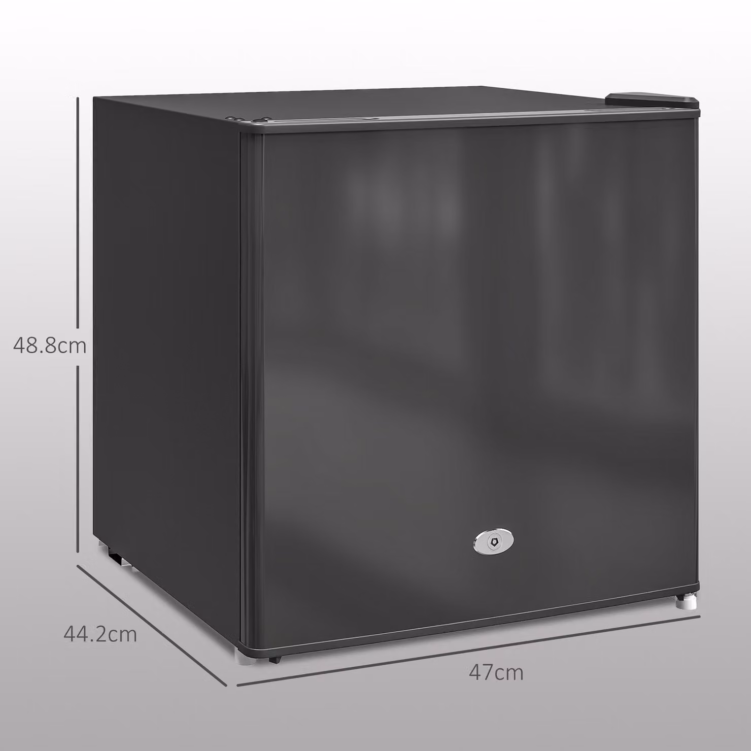 HOMCOM 35L Black Mini Upright Countertop Freezer with Compressor and Lockable Door – 3