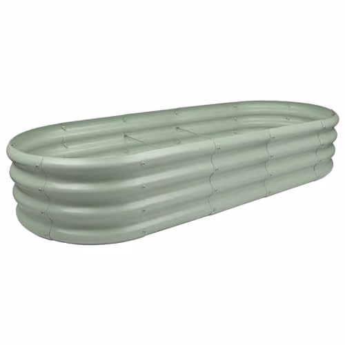 Harbour Housewares Raised Garden Bed in Green, Galvanised Steel Bottomless Planter, W: 180 cm, D: 90 cm, H: 30 cm