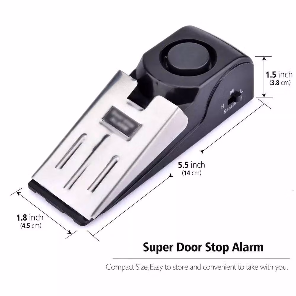 SPETLEK 120dB Home and Travel Security Wedge Door Stop Alarm in Black – 2