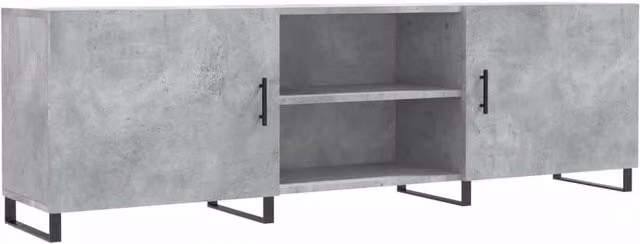 Berkfield Home Industrial TV Cabinet in Concrete Grey, W/D/H: 150 x 30 x 50 cm