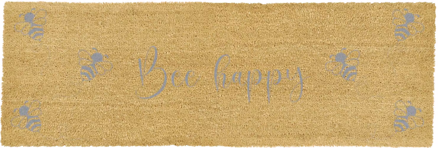 Artsy Mats Bee Happy Double Doormat in Grey and Beige, W/D/H: 120 x 40 x 1.5 cm – 4