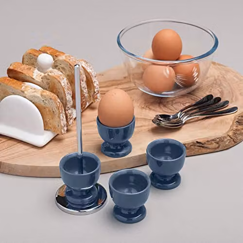 Zeal Stackable Melamine Egg Cup Set with Tray in Blue – 2