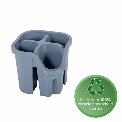Addis Eco Recycled Plastic Cutlery Holder with 4 Compartments, Grey – 5
