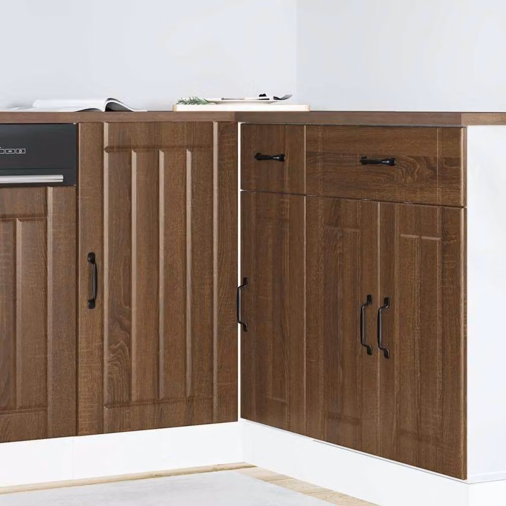 Berkfield Home Lucca Brown Oak Freestanding Sink Base Cabinet W/D/H: 46.0 x 20.0 x 81.5 cm – 2