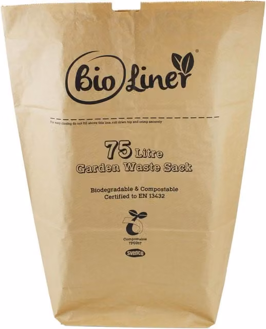 All-Green Brown Compostable Kerbside Caddy Liners, 75L, 50 Bags