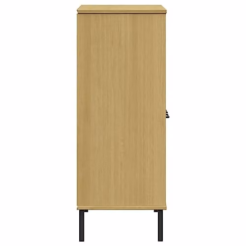 vidaXL OSLO Industrial Bookcase in Brown Solid Pine Wood with Metal Legs W/D/H: 90 x 35 x 90.5 cm – 3
