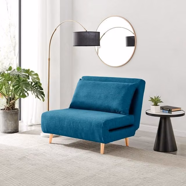 FurnitureboxUK Bobby Dark Grey Single Folding Sofa Bed Chair with Solid Wood Frame