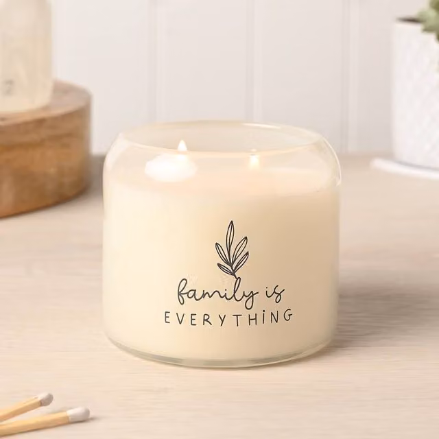 Moments Floral Double Wick Tabletop Candle in Beige, 390g