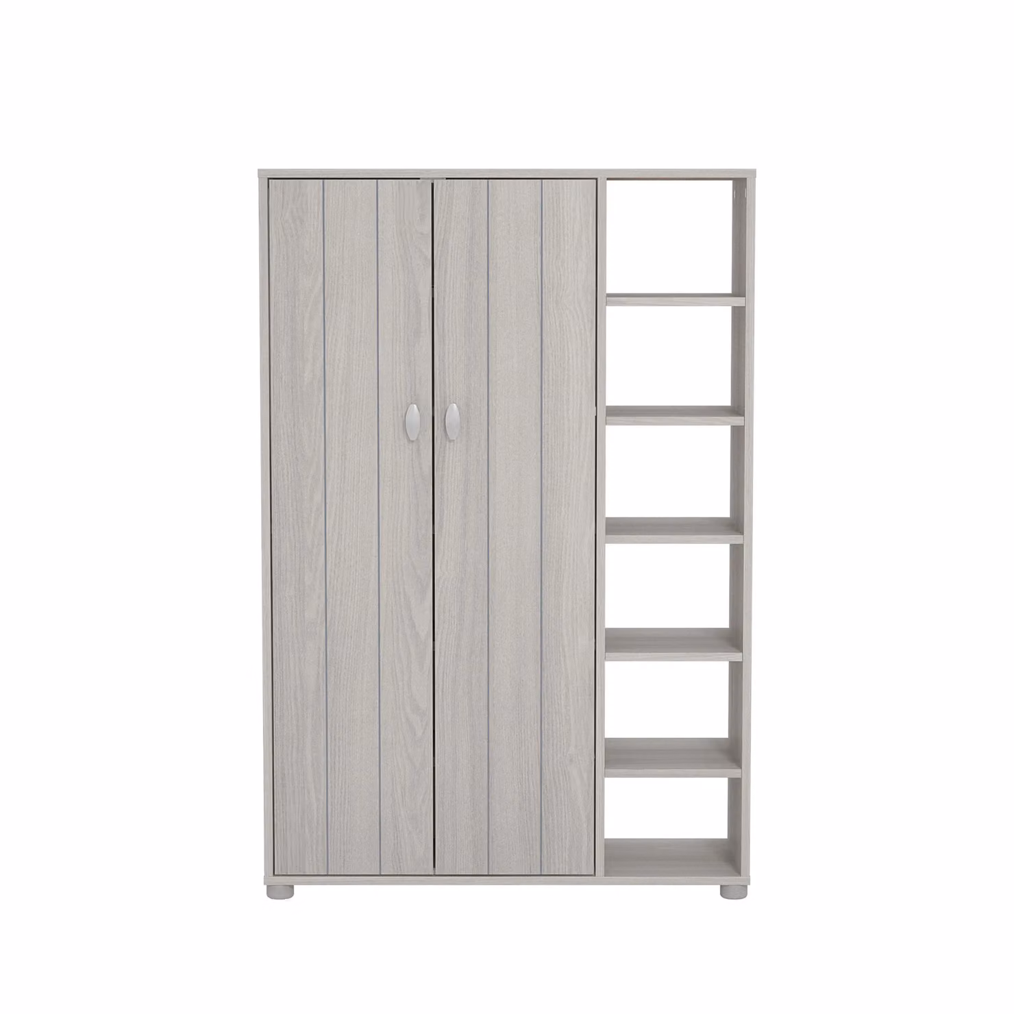 GFW Bideford Grey 2 Door Shoe Cabinet with Open Shelf – 2