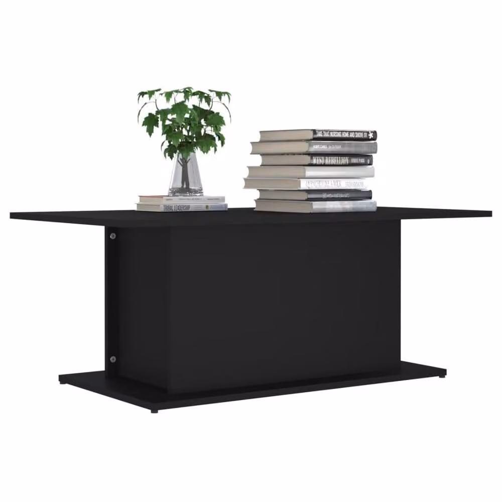 Berkfield Home Modern Black Rectangular Coffee Table in Matt Composite Wood, W: 102 cm, D: 55.5 cm, H: 40 cm – 3