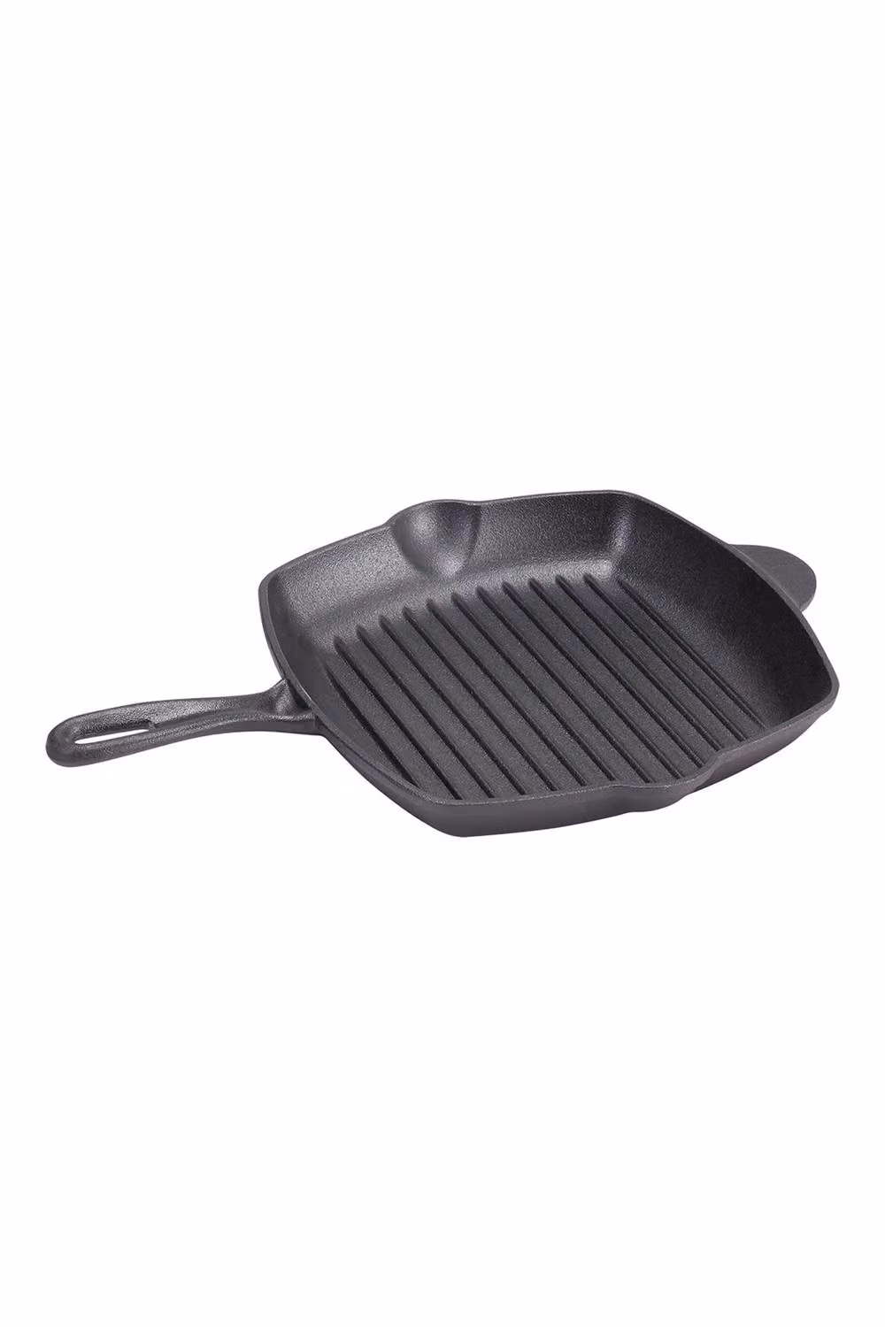 Living and Home Uncoated Cast Iron Grill Pan with Handles, Black – 2