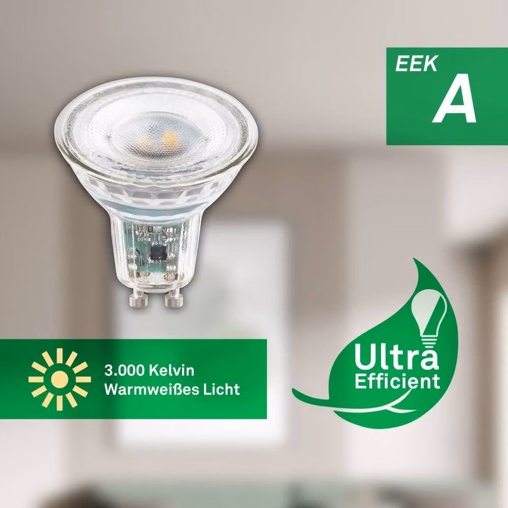 Briloner Set of 2 GU10 Warm White LED Reflector Bulbs, 2.5W, 450lm, W/D/H: 50 x 50 x 56 mm – 5