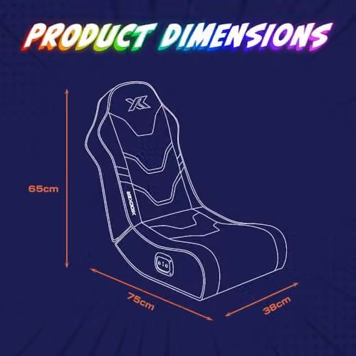 X Rocker Shadow RGB 2.0 Audio Floor Rocker Gaming Chair in Black – 2