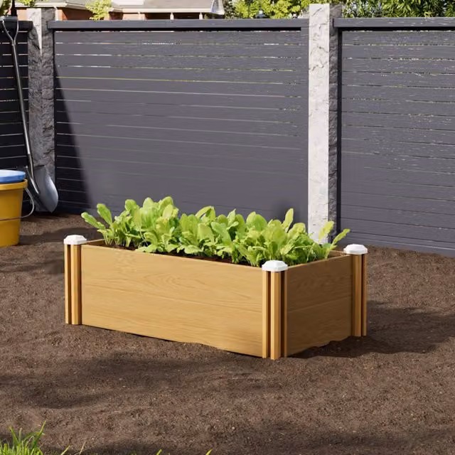 Breeins Brown Plastic Wood-Grain Raised Garden Bed, 102 cm