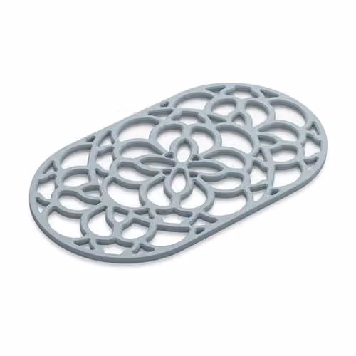 Zeal Oval Silicone Non-Slip Trivet Mat in Blue, W: 32 cm, D: 18 cm
