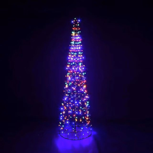 AKA 6ft Multicoloured LED Star Cone Christmas Tree