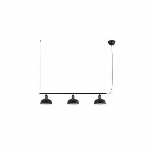 Netlighting Tatawin Small Bar Pendant Ceiling Light in Gloss Black with 3x E27 Sockets – 1