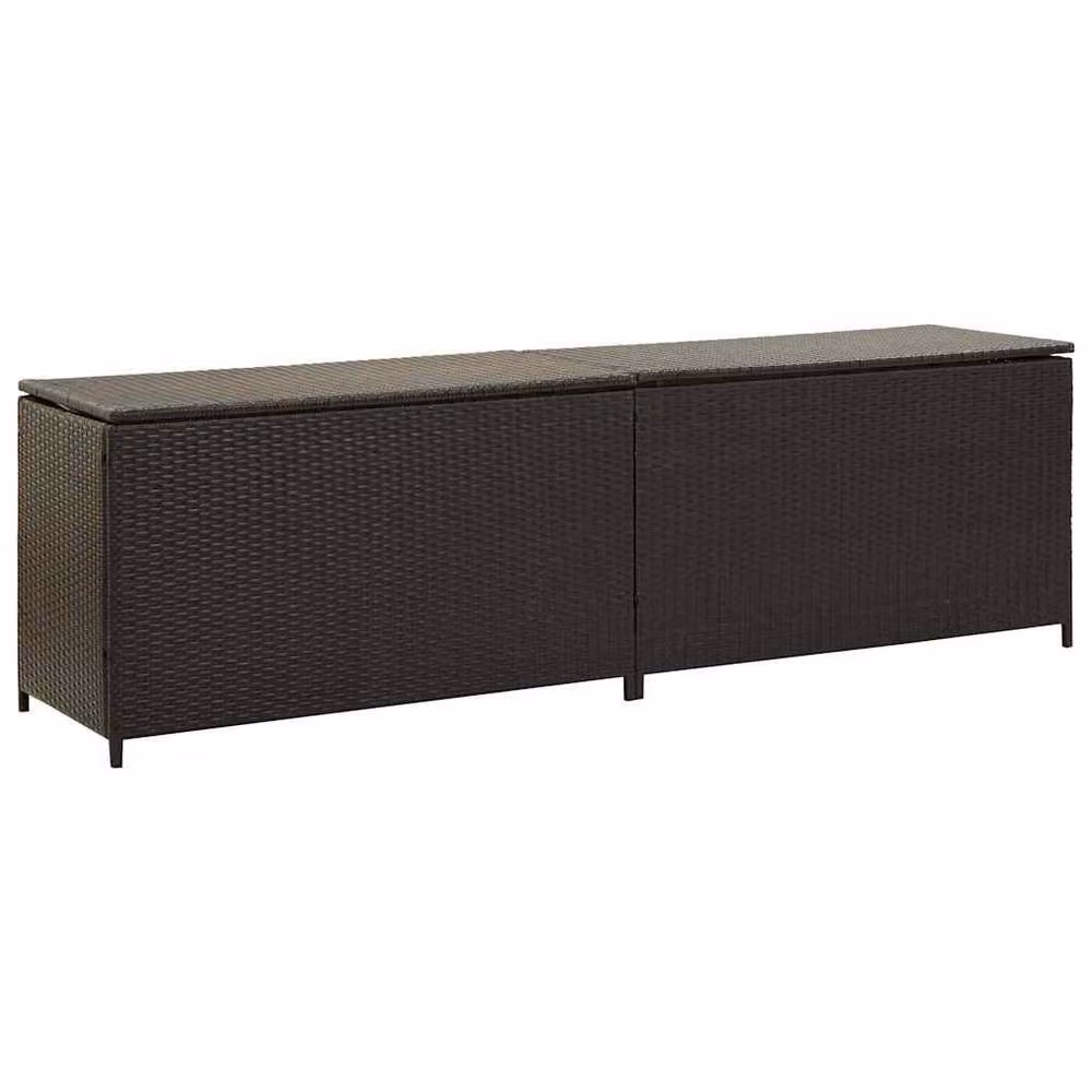Berkfield Home Garden Brown Poly Rattan Storage Box W/D/H: 200 x 50 x 60 cm – 2