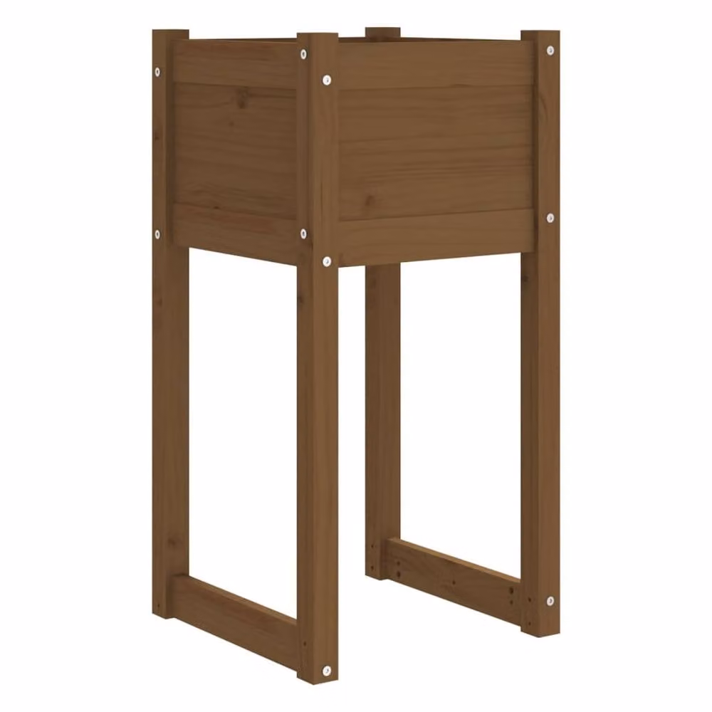 Berkfield Home 2-Piece Solid Wood Pine Planter Set in Brown, W/D/H: 40 x 40 x 81 cm – 4