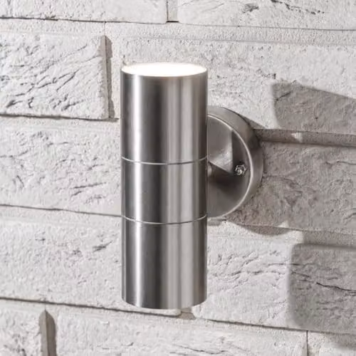 CGC Lighting Alesha Stainless Steel Outdoor Up and Down LED Wall Light in Silver