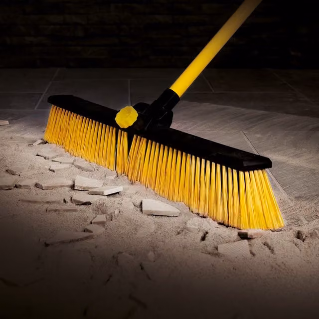 Charles Bentley Heavy Duty Bulldozer Yard Broom with Telescopic Handle, Yellow, W/D/H: 60 x 6 x 144 cm – 1