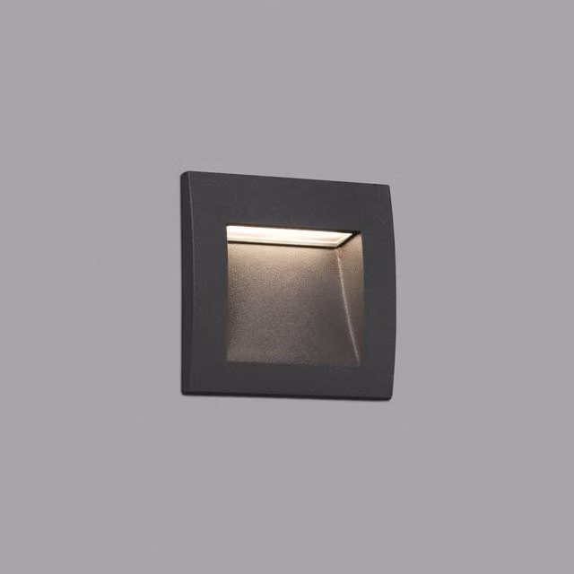Netlighting Sedna LED Outdoor Recessed Wall Light in Dark Grey, IP65 Rated