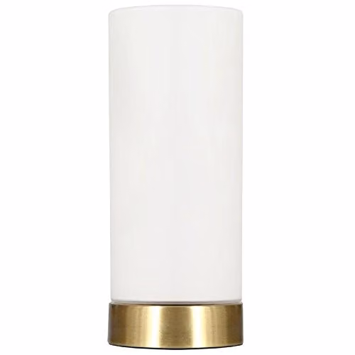 KLiving Lonsdale Touch Table Lamp in Brass and White Glass with E14 Base