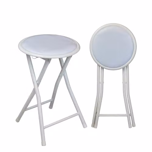 Harbour Housewares White Padded Folding Stools, Pack of 4 – 1