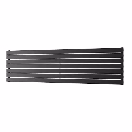 UK Radiators Typhoon Axis Black Horizontal Designer Radiator Single Panel, W: 1800 mm, H: 47.6 cm – 2