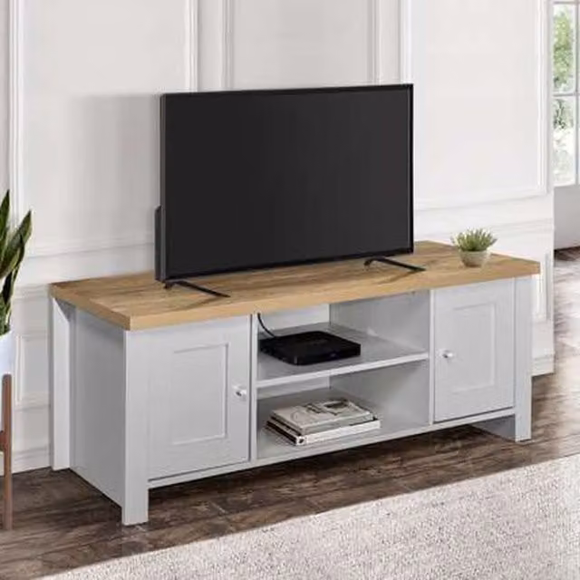 Birlea Modern Oak and Grey Wood TV Unit