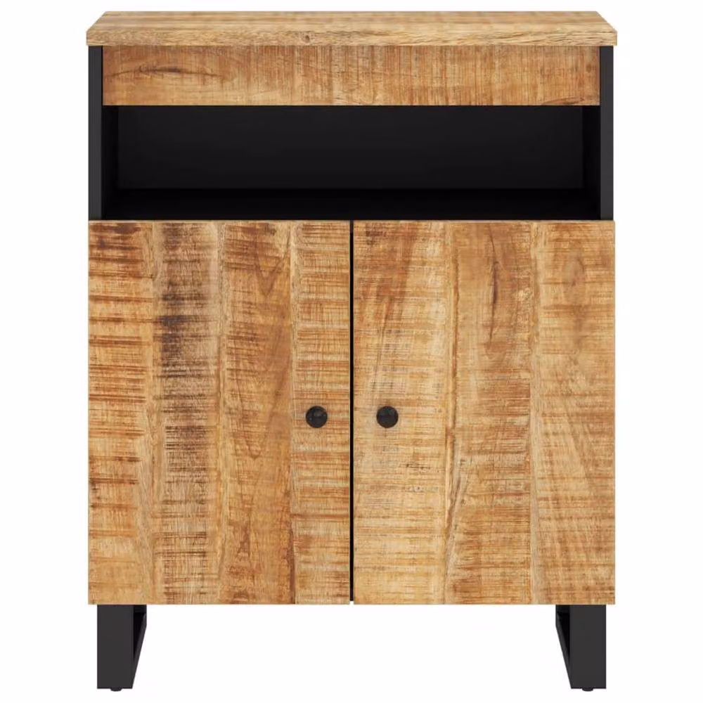 Berkfield Home Solid Mango Wood Sideboard with 2 Doors in Brown, W/D/H: 60 x 33 x 75 cm – 3