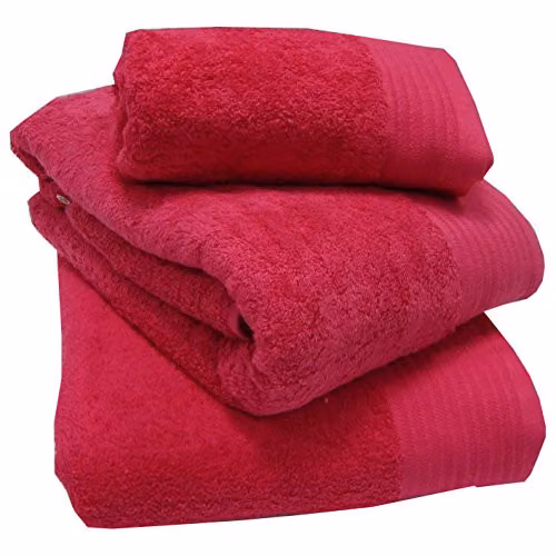 Yorkshire Linen Pink Cotton Terry Bath Sheet W: 100 cm, L: 145 cm