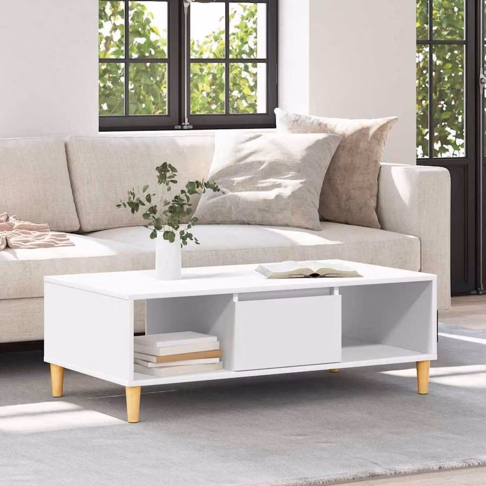 Berkfield Home Rectangular Coffee Table in White – 2