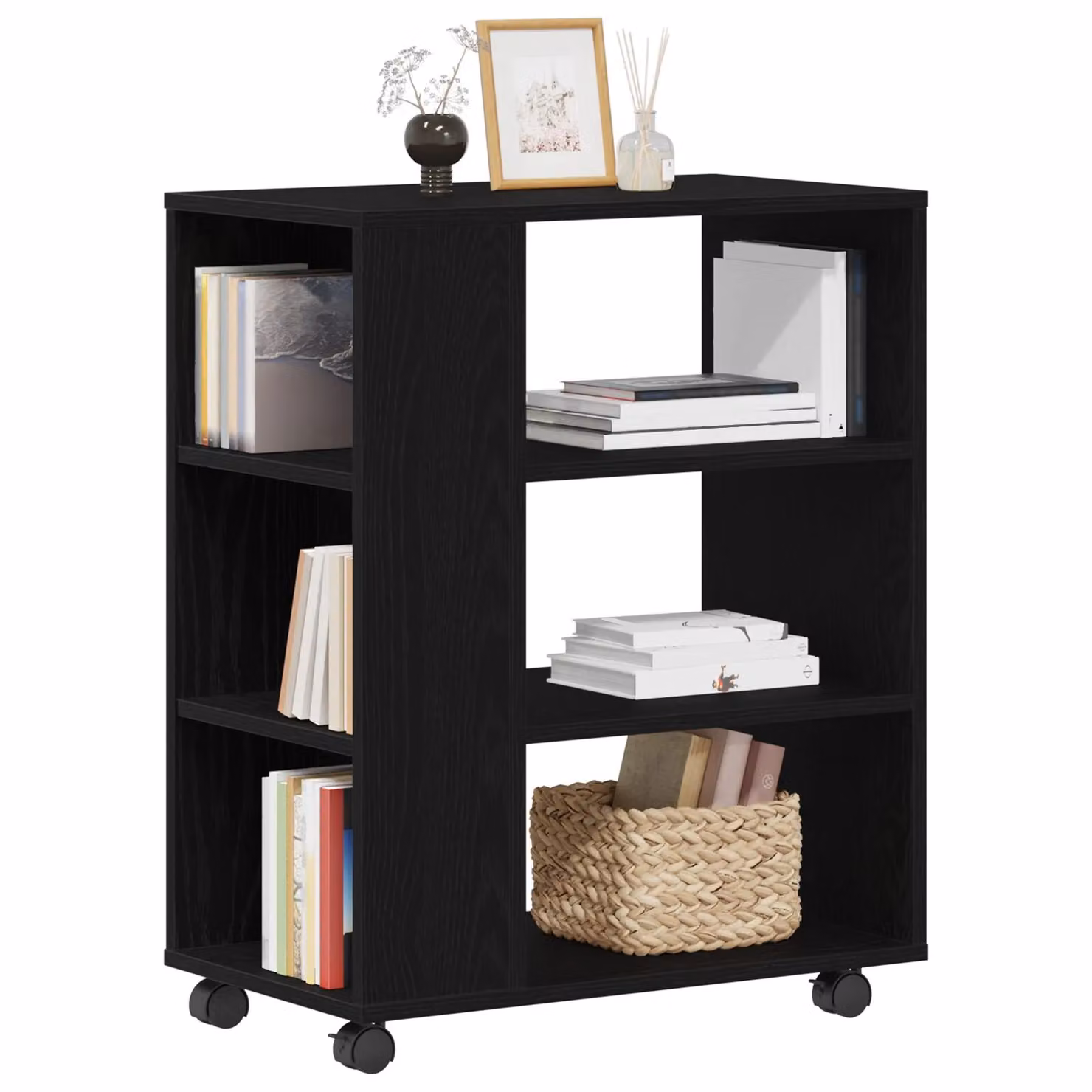 Berkfield Home Rolling Cabinet in Black Oak, W/D/H: 60 x 35 x 75 cm – 2