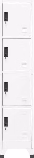 Berkfield Home Modern Steel Locker Cabinet in White, W/D/H: 38 x 45 x 180 cm