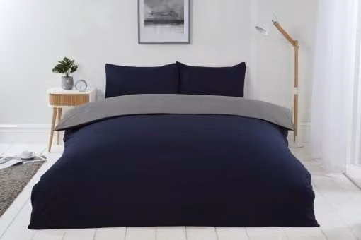New Edge Blinds Brights Reversible Blue Duvet for Adults, King Size