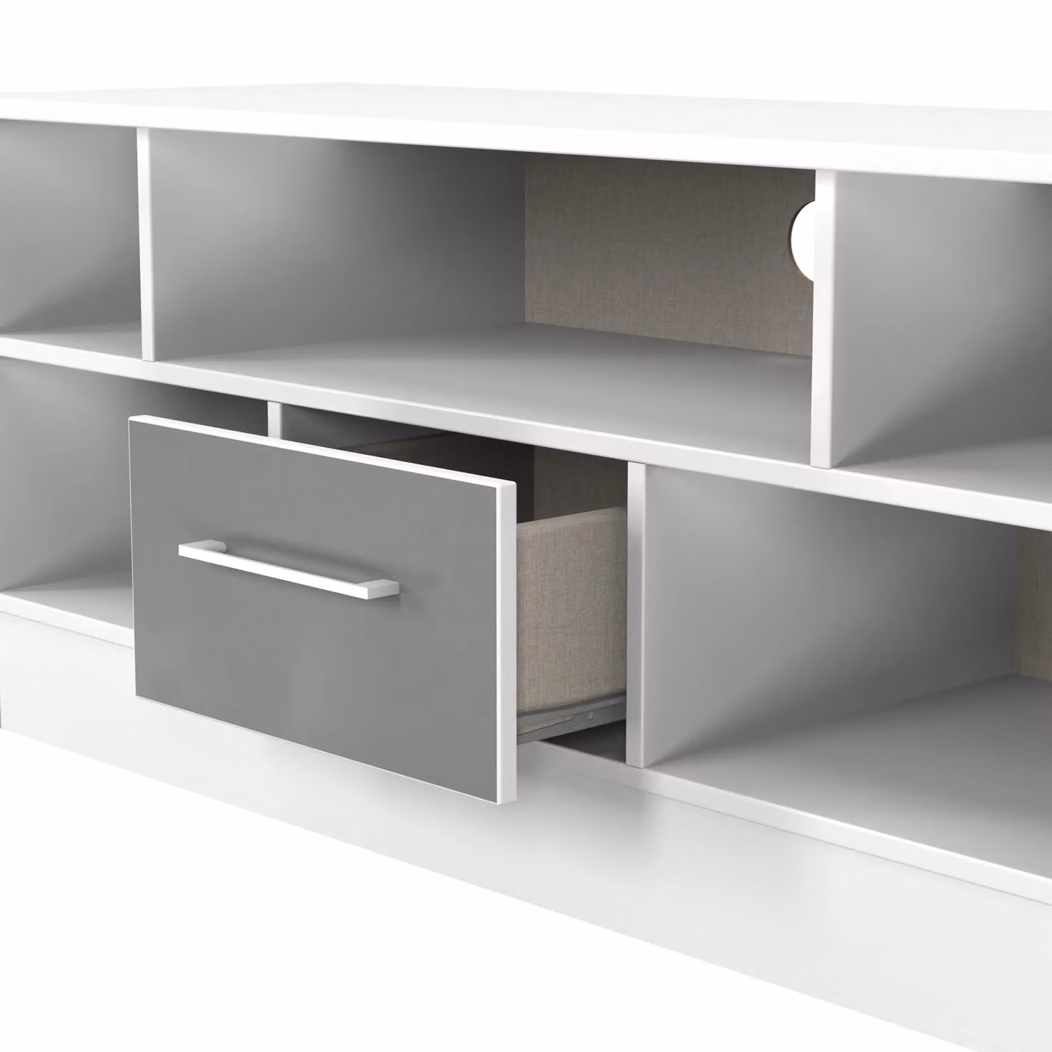 Ready Assembled 2 U Gloucester 1 Drawer TV and Media Unit in Mid Grey – 2